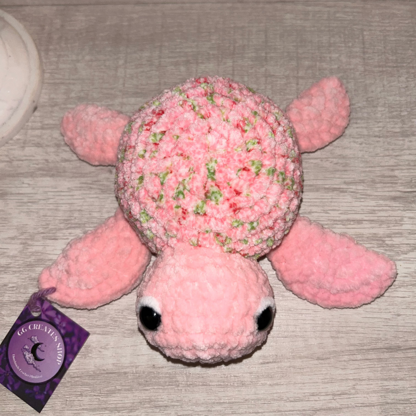 Pink Floral Turtle Plushie