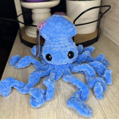 Blue Crochet Squid Plushie