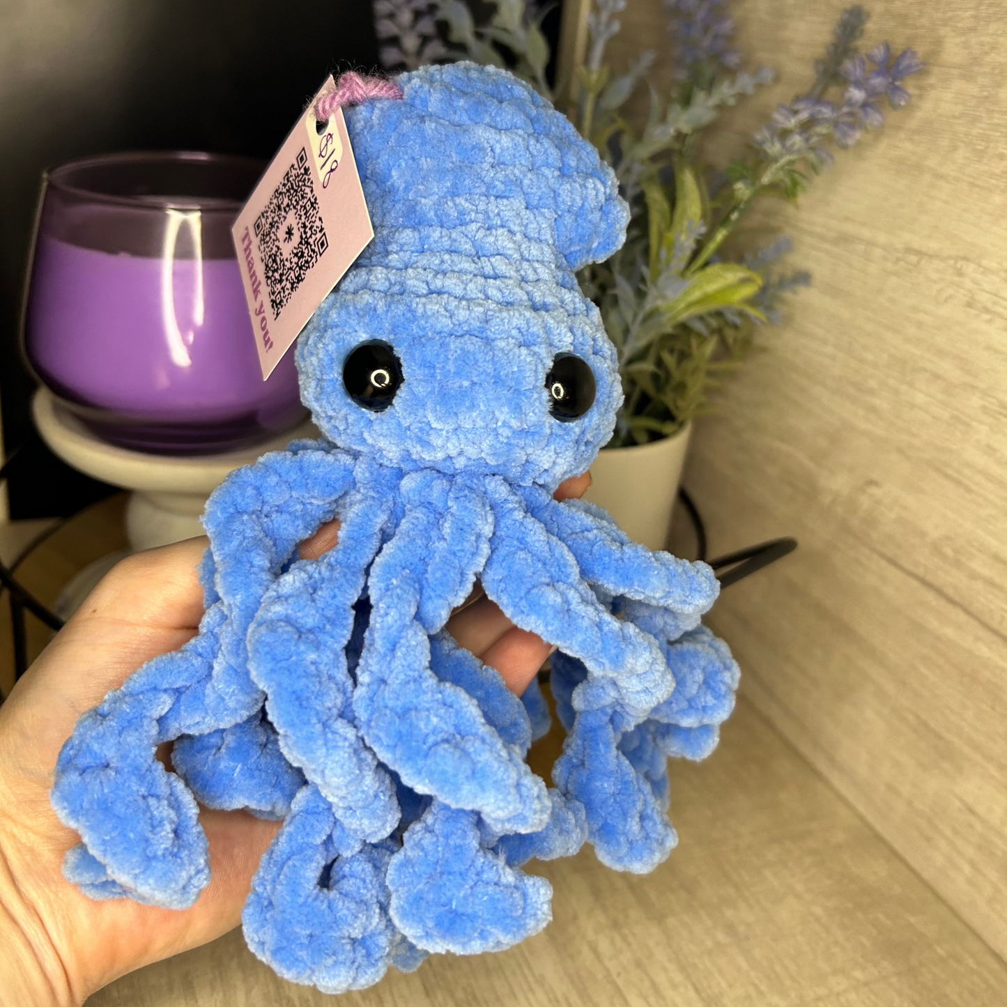 Blue Crochet Squid Plushie