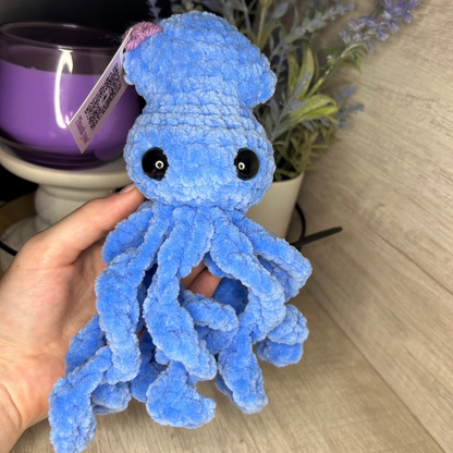 Blue Crochet Squid Plushie